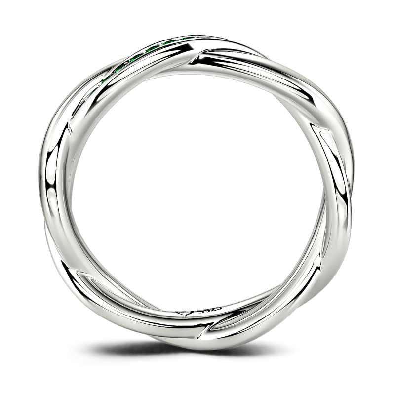 Jeulia Anillo de Boda Entrelazado para Mujer Personalizado con Mensaje de Amor