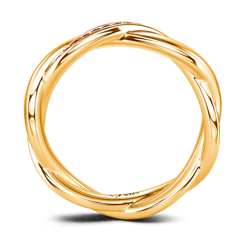 Jeulia Anillo de Boda Entrelazado para Mujer Personalizado con Mensaje de Amor