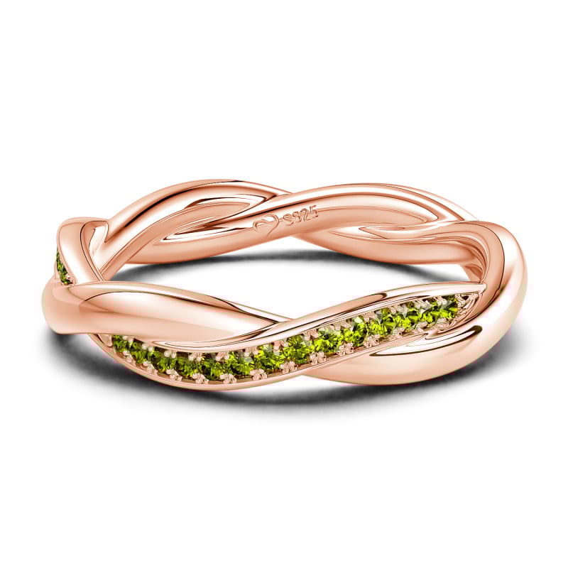 Jeulia 10K/14K/18K Oro Platino Intreccio D'Amore Anello Da Donna