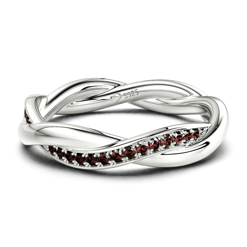 Jeulia 10K/14K/18K Gold Platinum Interweaving of Love Women's Band