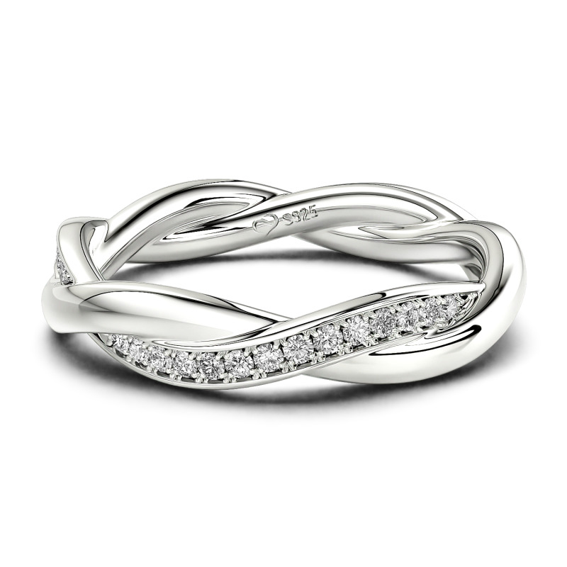 Jeulia 10K/14K/18K Gold Platinum Interweaving of Love Women's Band