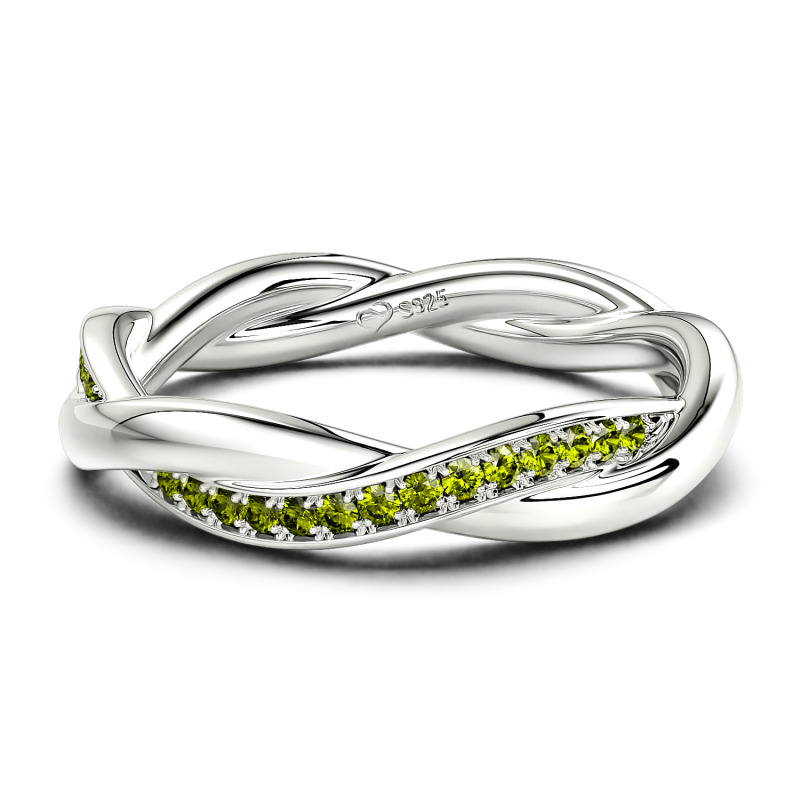 Jeulia 10K/14K/18K Gold Platinum Interweaving of Love Women's Band