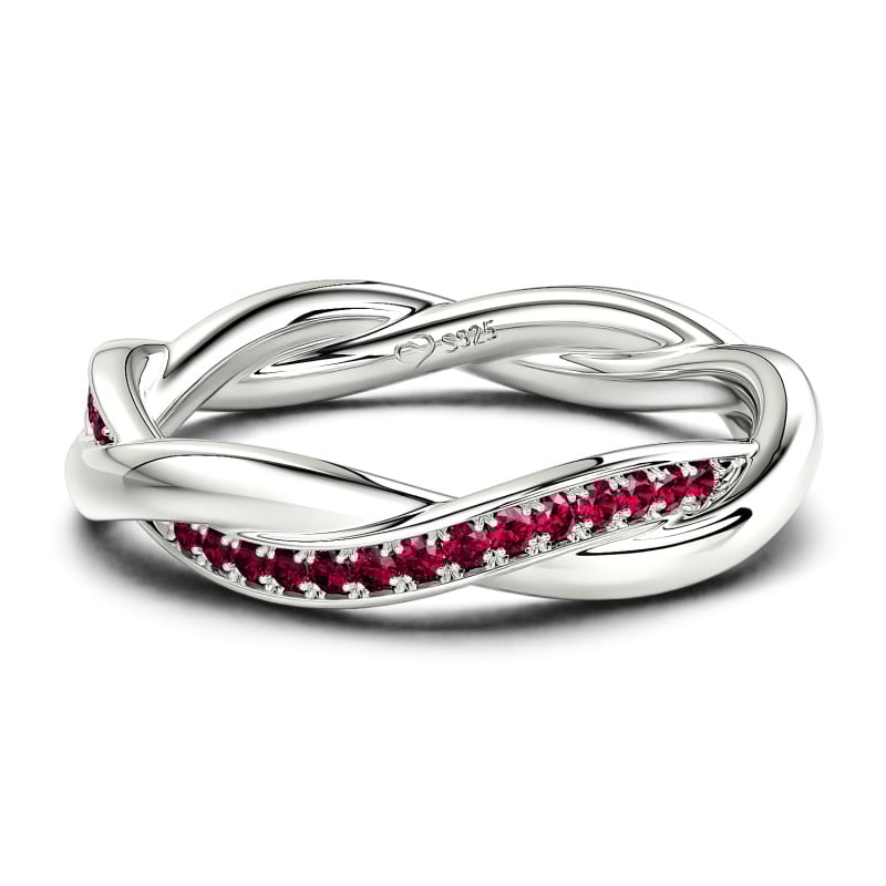 Jeulia 10K/14K/18K Oro Platino Intreccio D'Amore Anello Da Donna