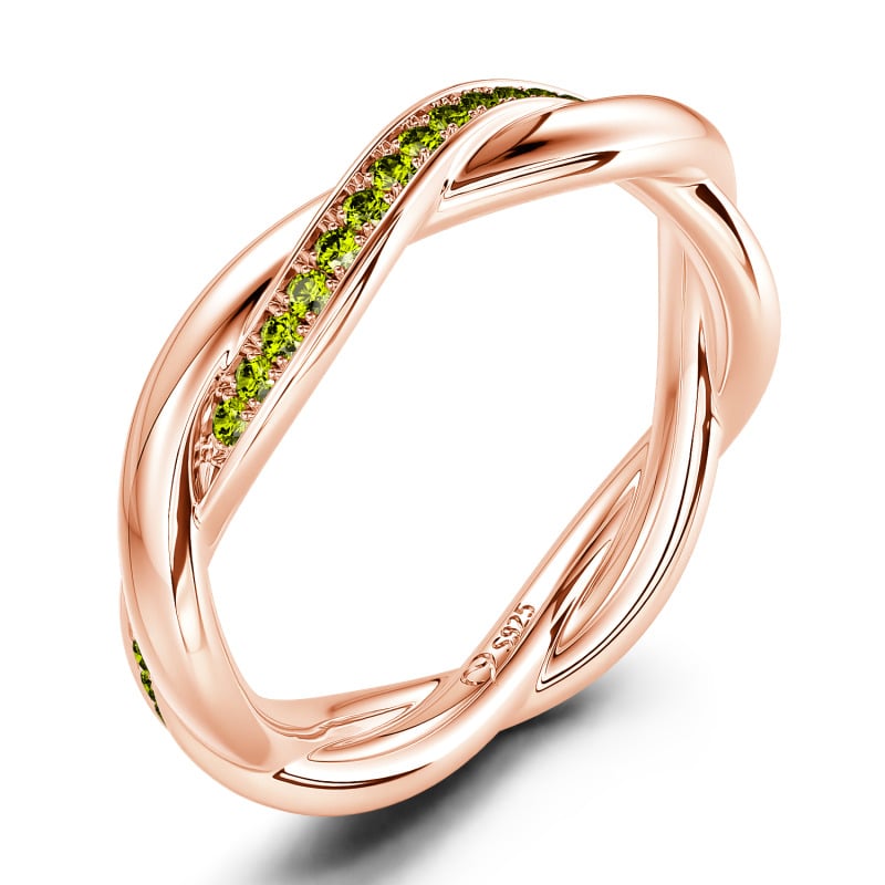 Jeulia 10K/14K/18K Oro Platino Intreccio D'Amore Anello Da Donna