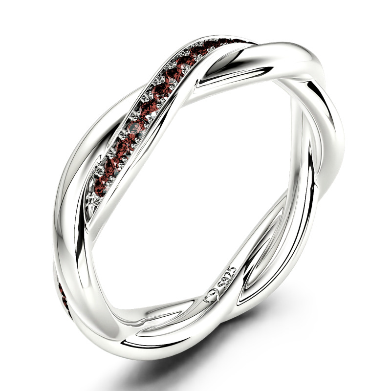 Jeulia 10K/14K/18K Gold Platinum Interweaving of Love Women's Band