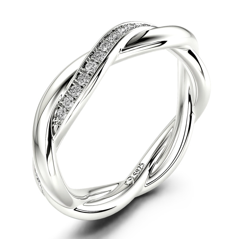 Jeulia 10K/14K/18K Gold Platinum Interweaving of Love Women's Band