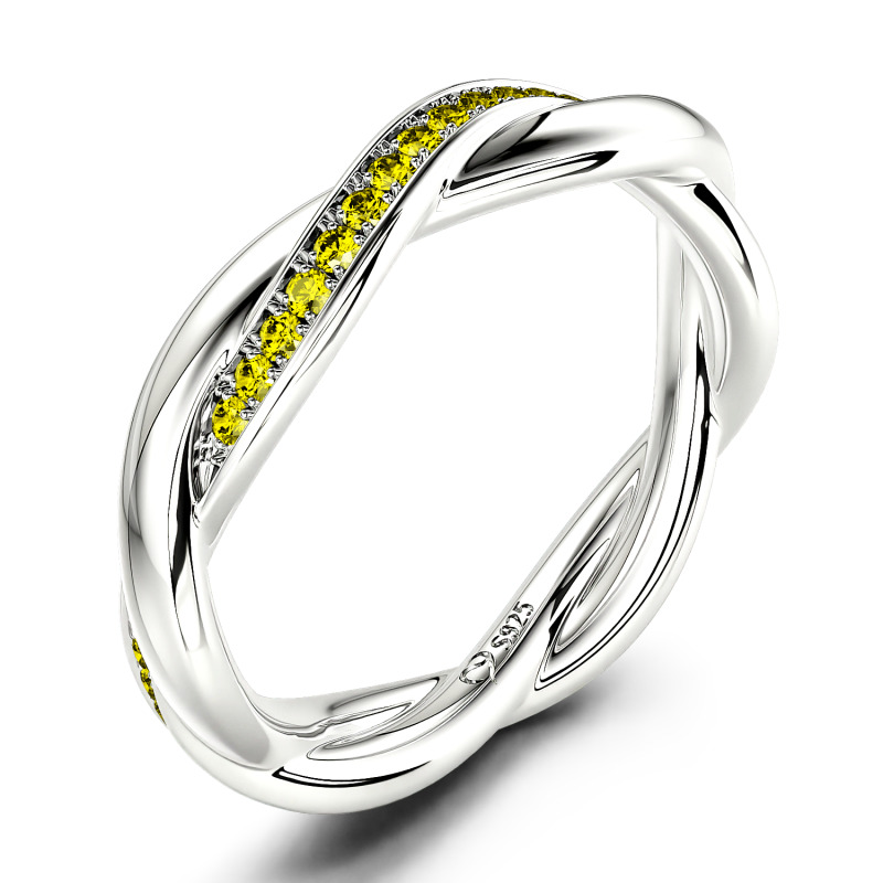 Jeulia 10K/14K/18K Gold Platinum Interweaving of Love Women's Band