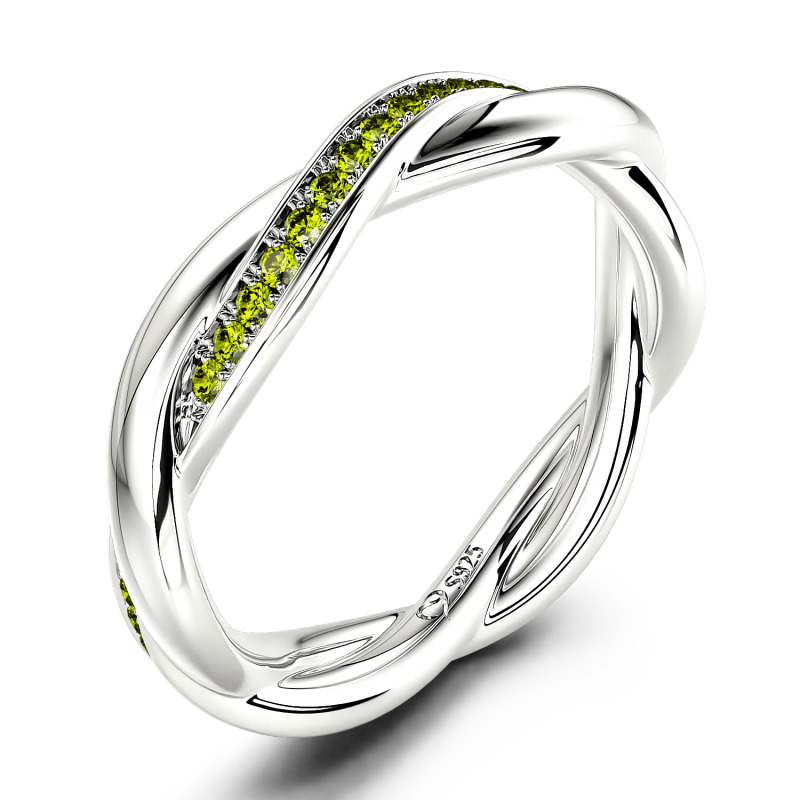 Jeulia 10K/14K/18K Gold Platinum Interweaving of Love Women's Band