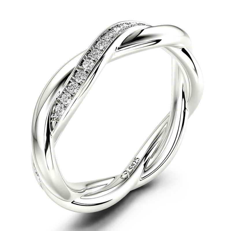 Jeulia 10K/14K/18K Oro Platino Intreccio D'Amore Anello Da Donna