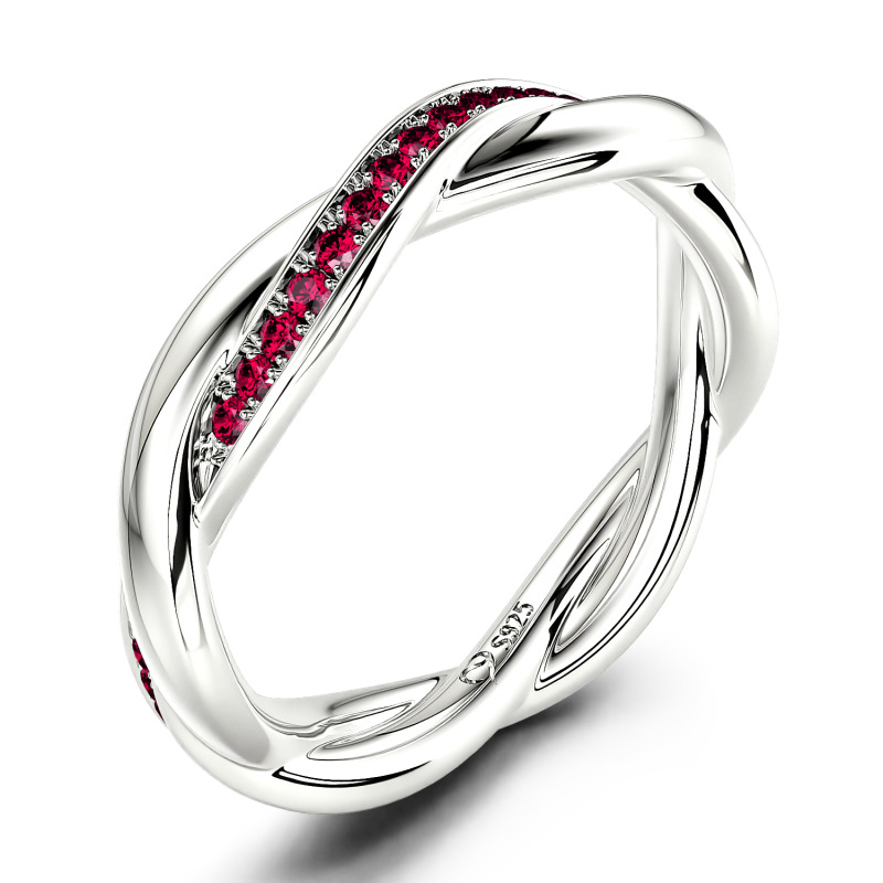 Jeulia 10K/14K/18K Oro Platino Intreccio D'Amore Anello Da Donna