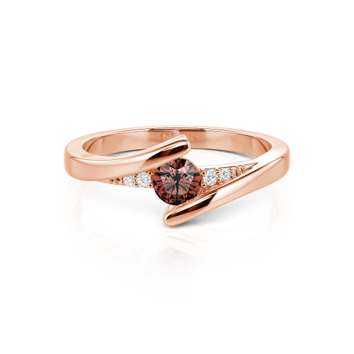 Jeulia Bypass Design Round Cut Women Engagement Ring Sterling Silver