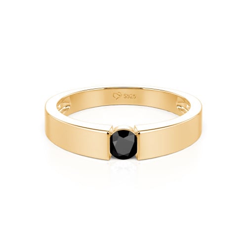Jeulia Simple Round Cut Men Engagement Ring Sterling Silver