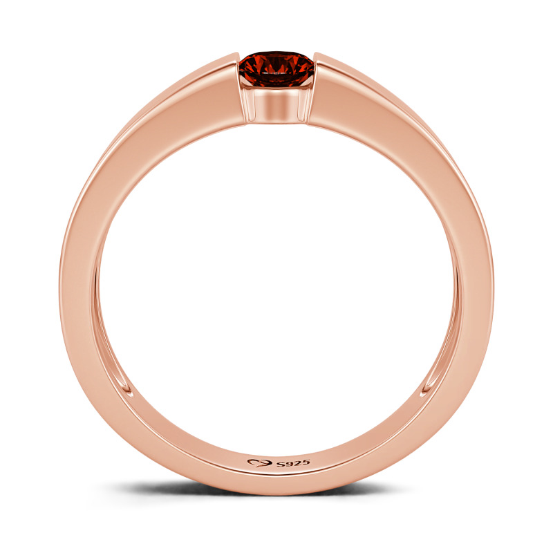 Jeulia Bague de fiançailles Simple Coupe Ronde Hommes Argent Sterling