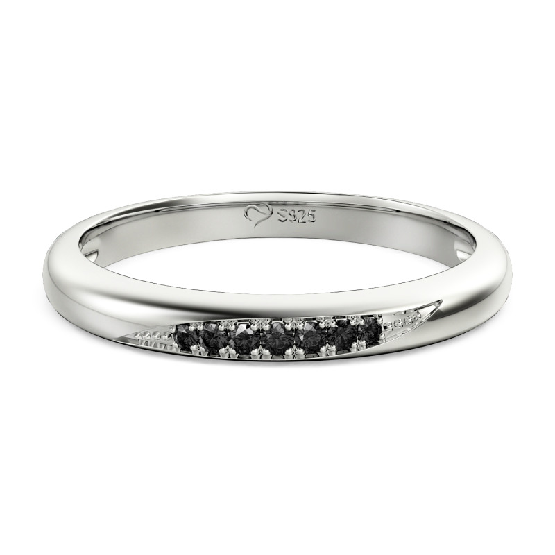 Jeulia Anillo de Promesa Simple Ondulado Personalizado para Hombre