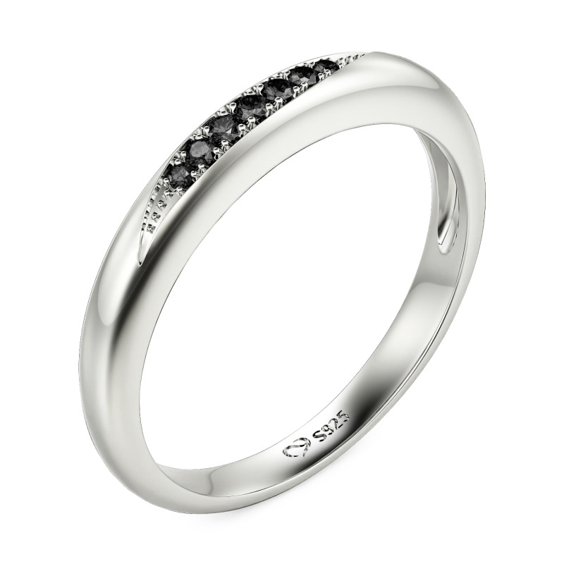 Jeulia Anillo de Promesa Simple Ondulado Personalizado para Hombre