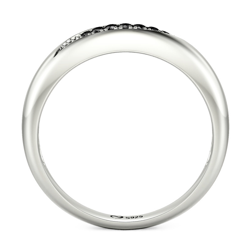 Jeulia Anillo de Promesa Simple Ondulado Personalizado para Hombre