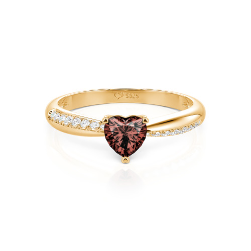 Jeulia Simple Heart Solitaire Custom Engagement Ring Eternity Band
