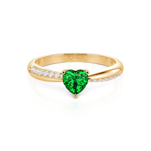 Jeulia Simple Heart Solitaire Custom Engagement Ring Eternity Band