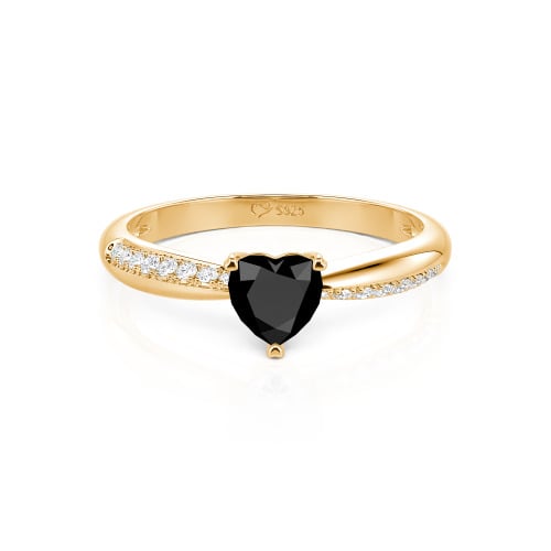Jeulia Simple Heart Solitaire Custom Engagement Ring Eternity Band