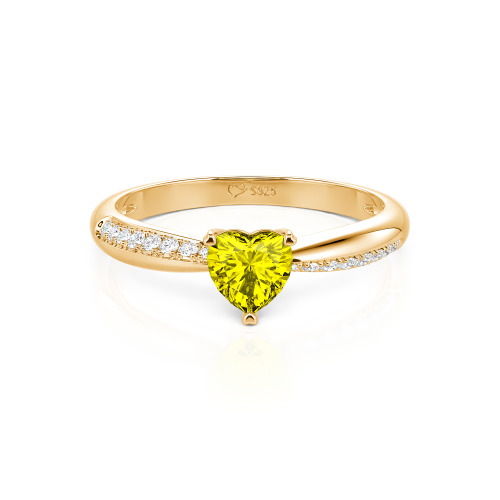 Jeulia Simple Heart Solitaire Custom Engagement Ring Eternity Band