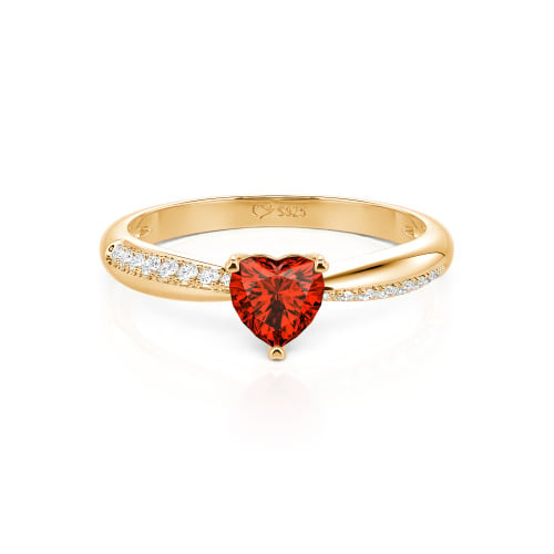 Jeulia Simple Heart Solitaire Custom Engagement Ring Eternity Band