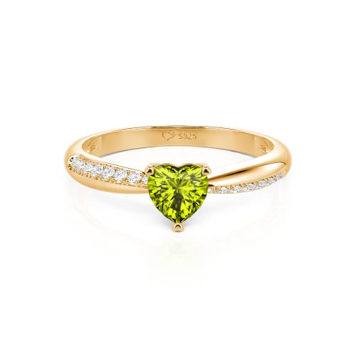 Jeulia Simple Heart Solitaire Custom Engagement Ring Eternity Band