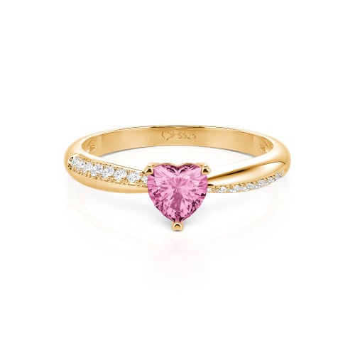 Jeulia Simple Heart Solitaire Custom Engagement Ring Eternity Band