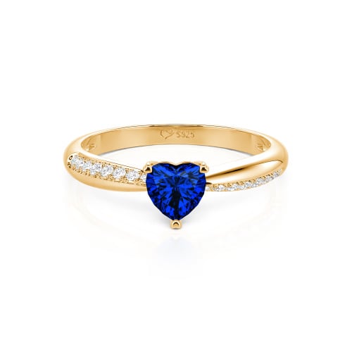 Jeulia Simple Heart Solitaire Custom Engagement Ring Eternity Band