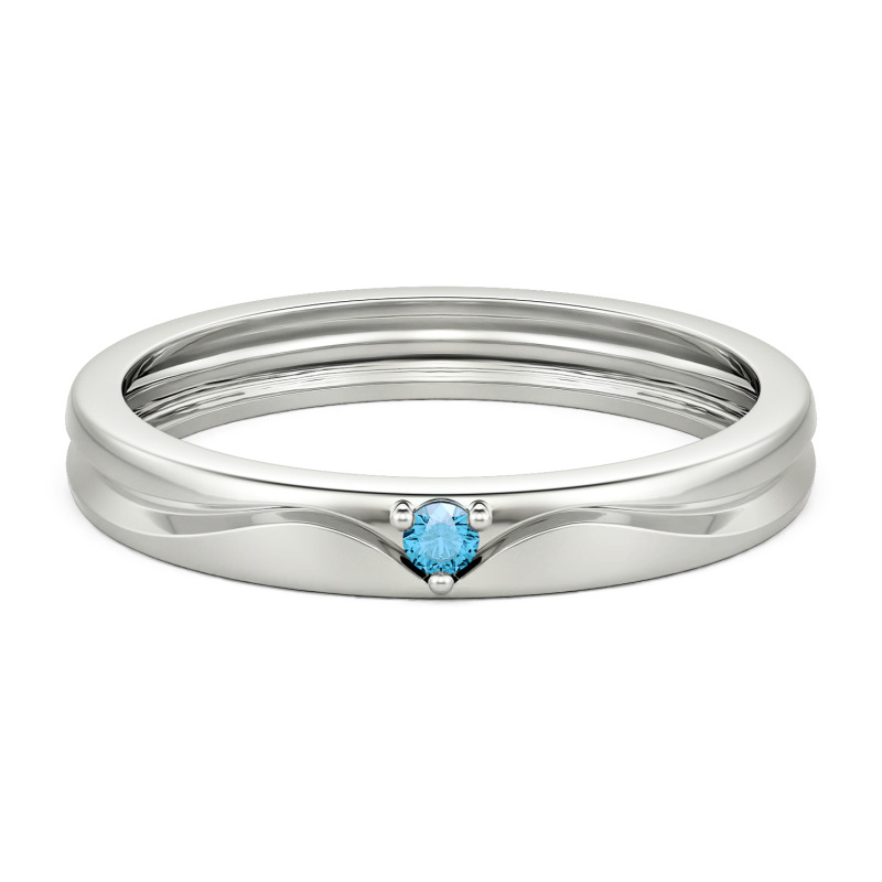 Jeulia Simple Custom Men's Wedding Band with Wavy Lines Design