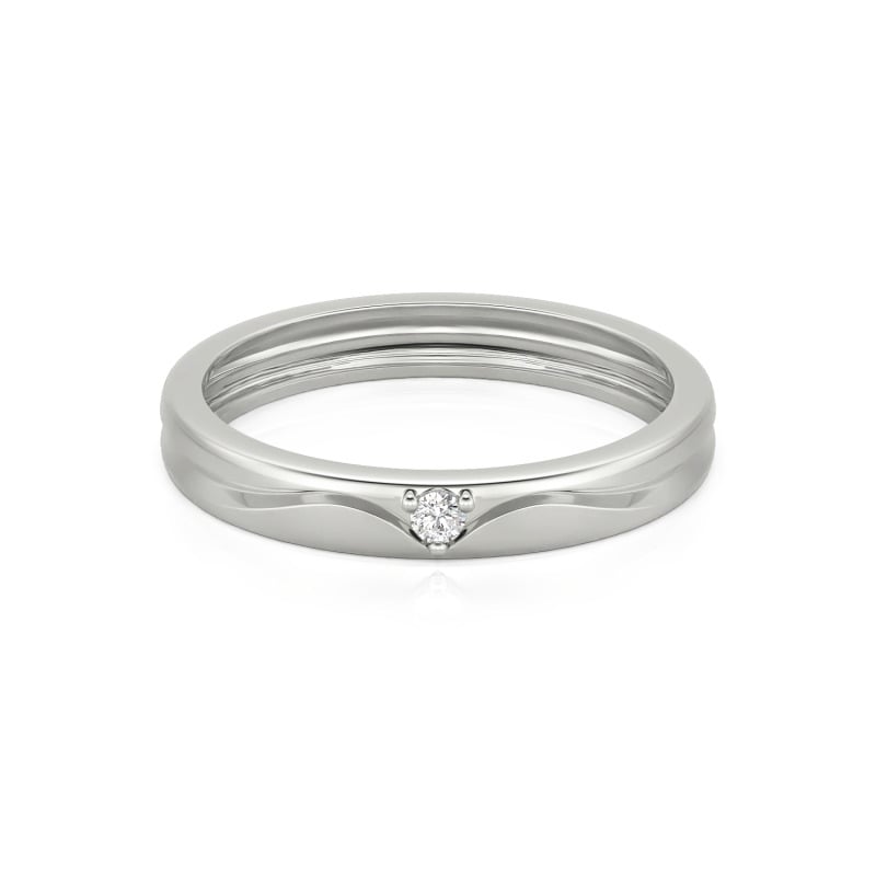 Jeulia Alianza de Boda para Hombre Personalizada Simple con Diseño de Líneas Onduladas
