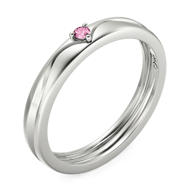 Jeulia Fede Nuziale Uomo Personalizzata Semplice con Design a Linee Ondulate