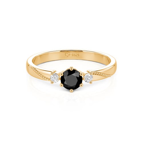 Jeulia Simple Three Stone Promise Ring Milgrain Round Cut Sterling Silver