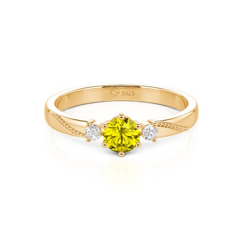 Jeulia Simple Three Stone Promise Ring Milgrain Round Cut Sterling Silver