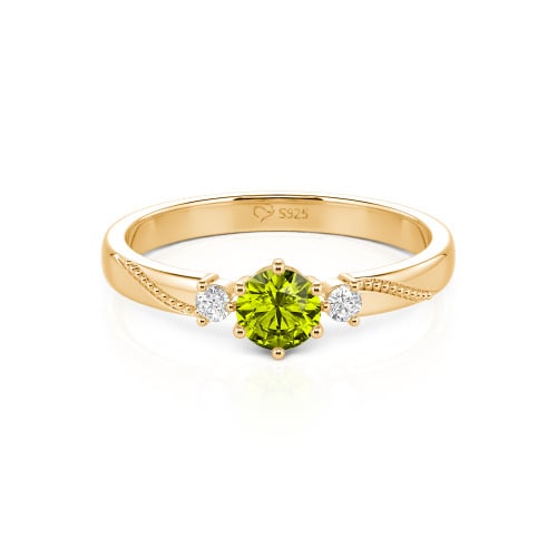 Jeulia Simple Three Stone Promise Ring Milgrain Round Cut Sterling Silver