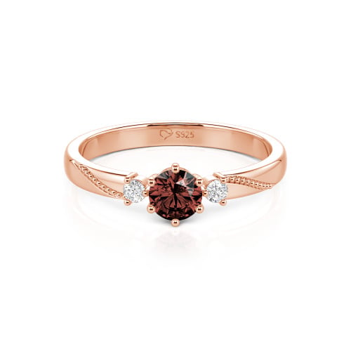 Jeulia Simple Three Stone Promise Ring Milgrain Round Cut Sterling Silver