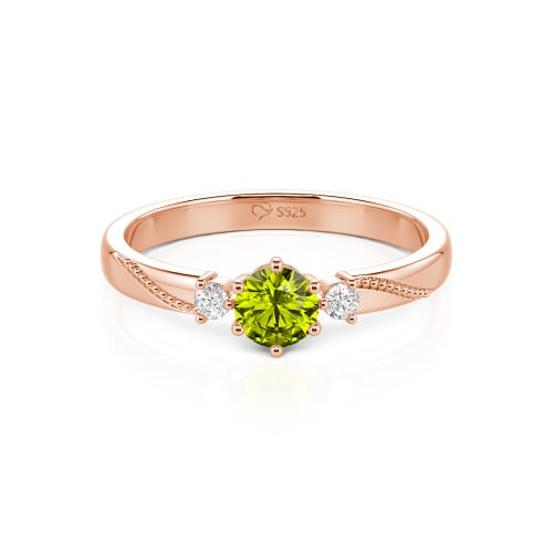 Jeulia Simple Three Stone Promise Ring Milgrain Round Cut Sterling Silver