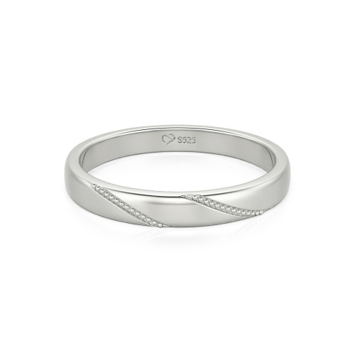 Jeulia Simple Men's Wedding Band Milgrain Sterling Silver