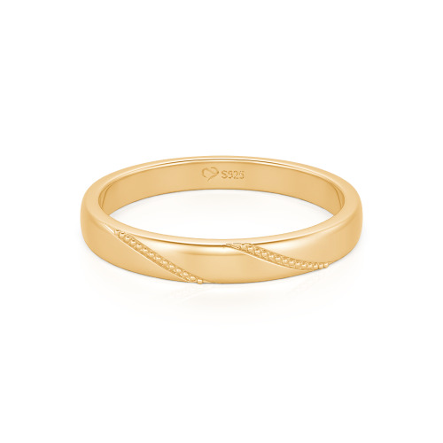 Jeulia Simple Men's Wedding Band Milgrain Sterling Silver