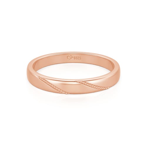 Jeulia Simple Men's Wedding Band Milgrain Sterling Silver