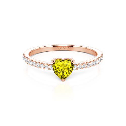 Jeulia Simple Heart Solitaire Custom Engagement Ring Eternity Band