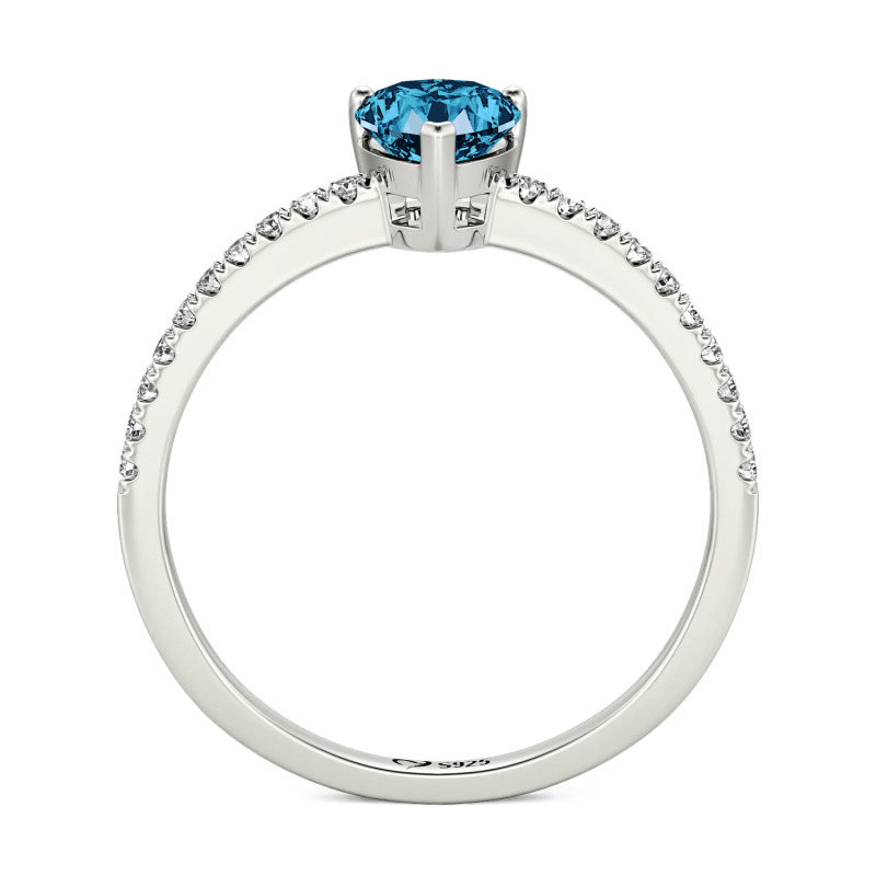 Jeulia Anillo de Compromiso Corazón Simple Personalizado con Argolla de Eternidad