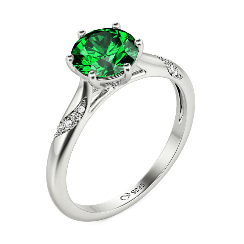 Jeulia Custom Twist Design Solitaire Wedding Band for Women