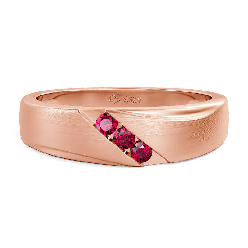 Jeulia Alianza de Boda para Hombre Diagonal Clásica Personalizada