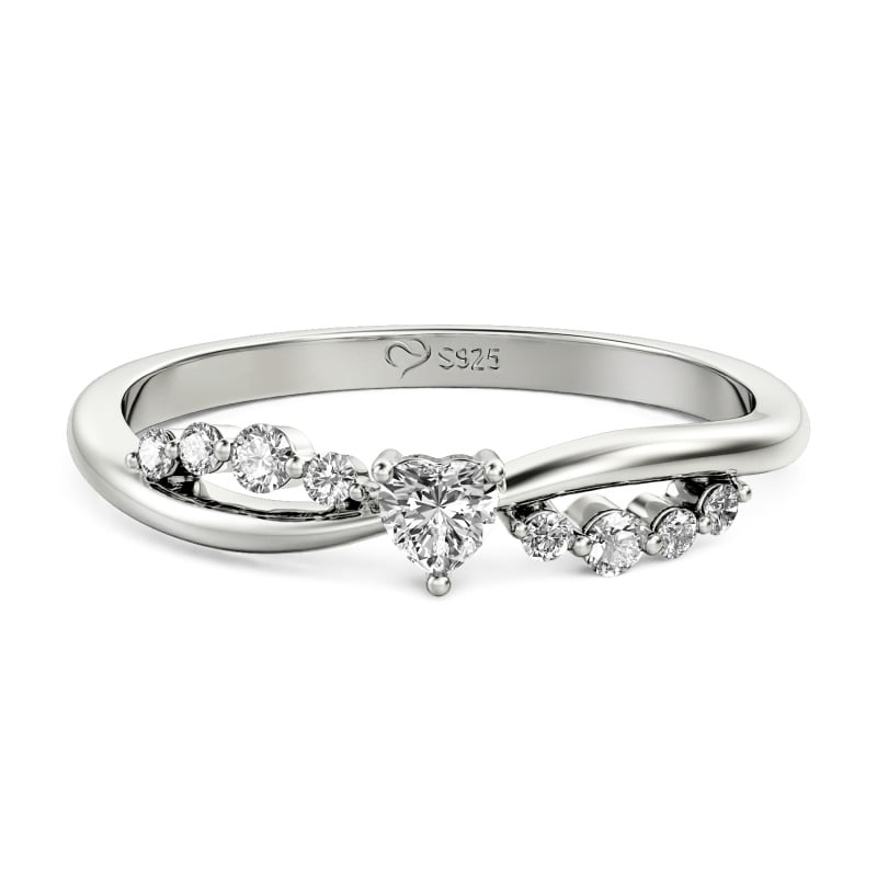 Jeulia Custom Twist Heart Wedding Ring