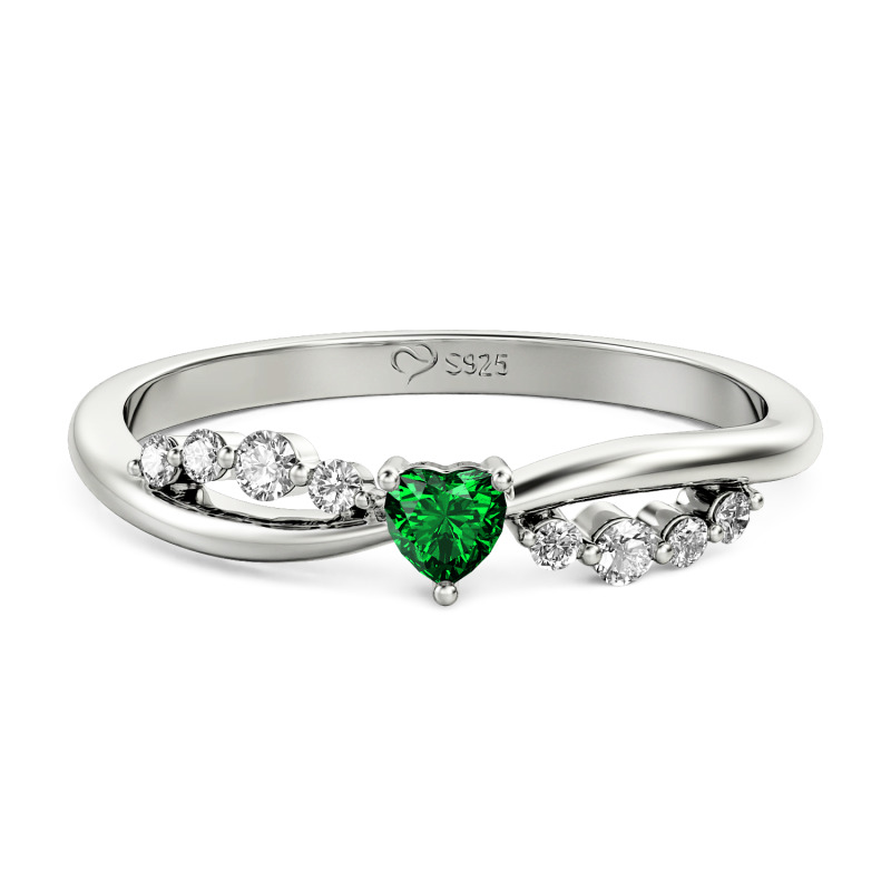 Jeulia Custom Twist Heart Wedding Ring