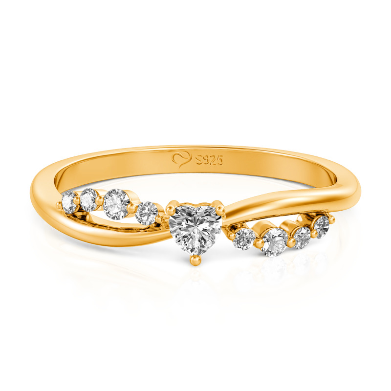 Jeulia Custom Twist Heart Wedding Ring
