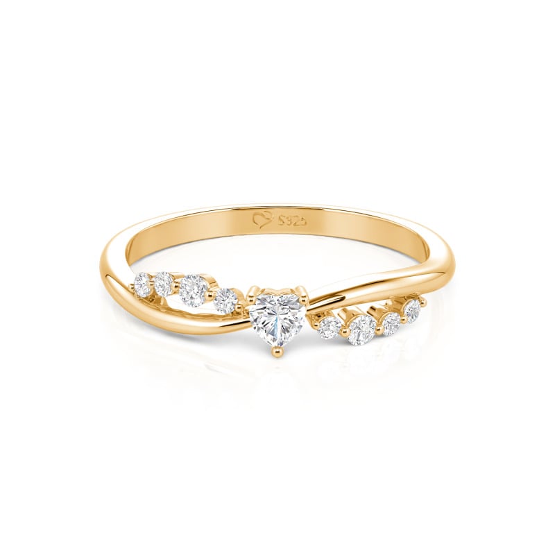 Jeulia Custom Twist Heart Wedding Ring