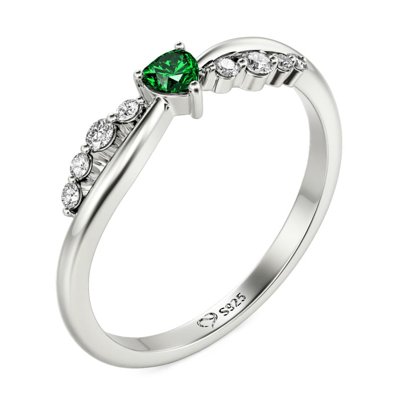 Jeulia Custom Twist Heart Wedding Ring