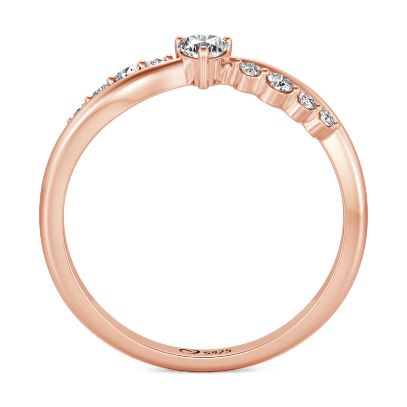 Jeulia Gepersonaliseerde Twist Hart Trouwring