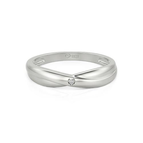 Jeulia Simple Custom Solitaire Men's Wedding Twist Band